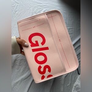 Glossier Pink and Red Beauty Bag
